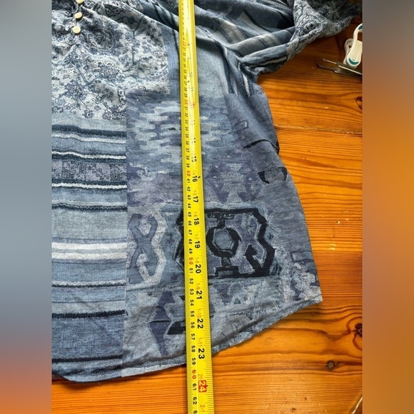 Ralph Lauren blue boho blouse shirt - Picture 5 of 5